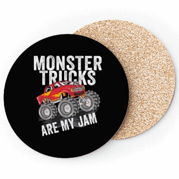Discover Monster Trucks Are My Jam Vintage Retro Coasters