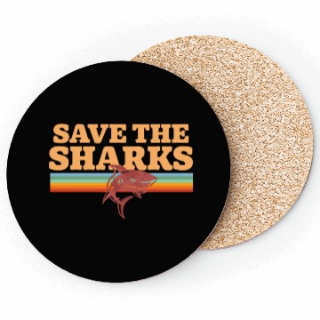 Discover Retro Vintage Shark Save The Sharks Awareness Coasters