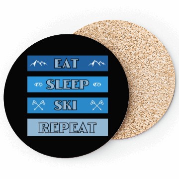 Discover Eat Sleep Ski Repeat Modern Coasters