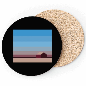 Discover Sunset House Minimalist Abstract Art Landscape Coasters