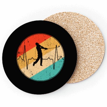 Discover golf retro heartbeat Coasters