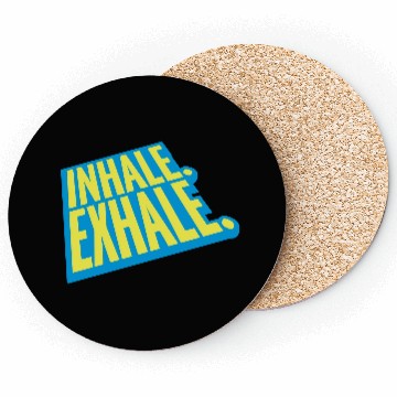 Discover inhale exhale yoga quote Coasters