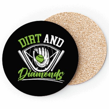 Discover Dirt And Diamonds Softball Player Pitcher Catcher Coasters