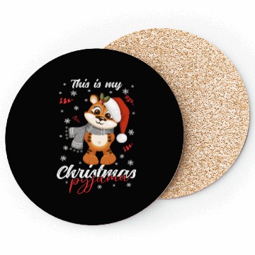 Discover Winter Christmas Pyjama Tiger Coasters
