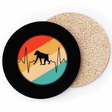 Discover monkey retro heartbeat Coasters