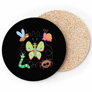 Discover Cool Insects Sunglasses Bug Lover Coasters