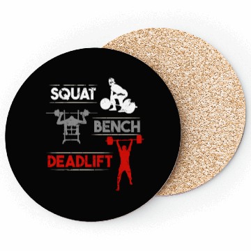 Discover Gym Workout Squat Bench Deadlift Coasters