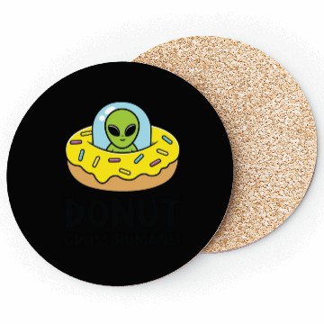 Discover Space Area 51 Donut UFO Cute Alien Head Coasters