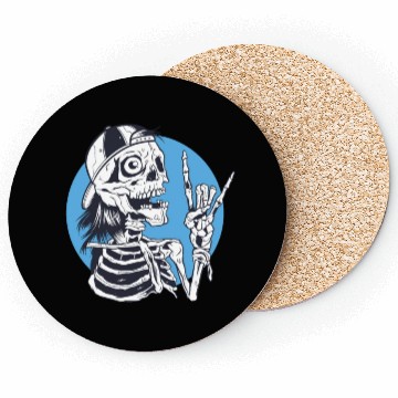 Discover Skeleton rock and roll cartoon Coasters