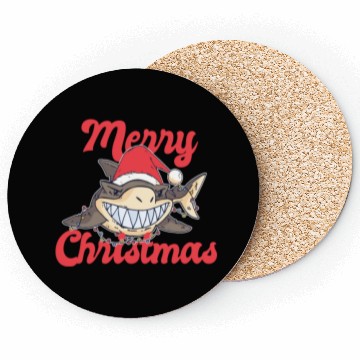 Discover Cute Shark Cheeky In The Ocean For Christmas X-mas Coasters