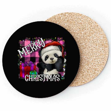 Discover merry Christmas panda Coasters