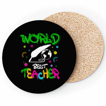 Discover World Best Teacher Funny Quotes Gifts Coasters