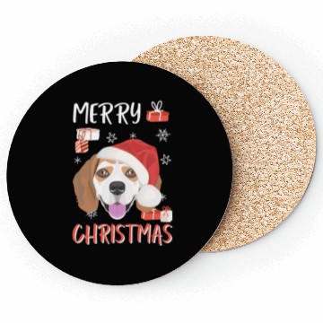 Discover Beagle Merry Christmas Coasters