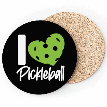 Discover Pickleball Heart I Love Pickleball Coasters