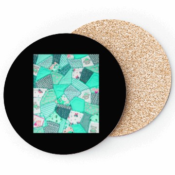 Discover Green Baby Patchwork Sarilmak Pattern Teddy Bear Coasters