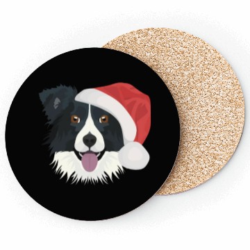 Discover Border Collie Merry Christmas Coasters