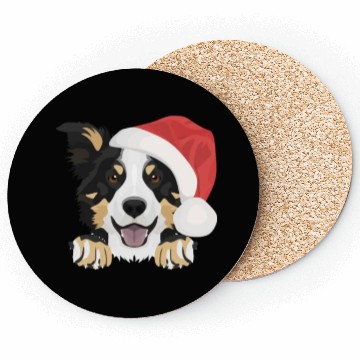 Discover Border Collie Merry Christmas Coasters