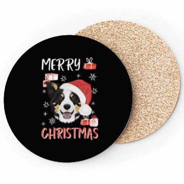 Discover Border Collie Merry Christmas Coasters
