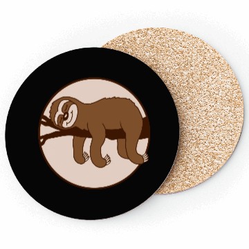 Discover sloth relaxed on branch Coasters
