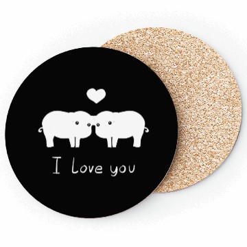Discover pig couple i love you Coasters