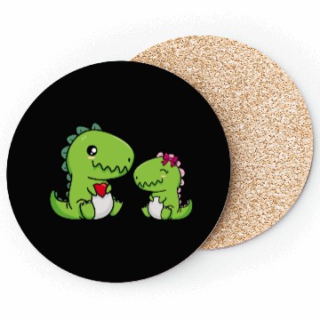 Discover Big sister brother dino siblings boy girl heart Coasters