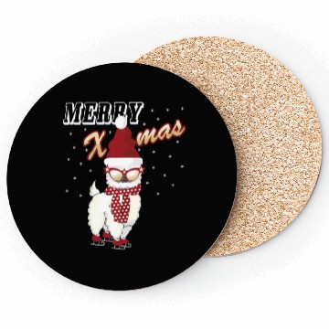 Discover Merry Xmas christmas Alpaca Coasters