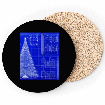 Discover Christmas Blueprint Christmas Tree Blueprint Coasters