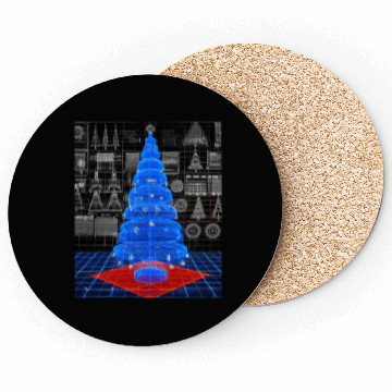 Discover Christmas Blueprint Christmas Tree Blueprint Coasters