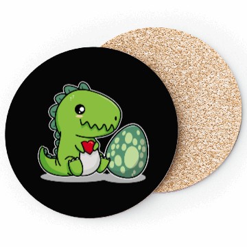 Discover Big sister cute dino siblings boy girl heart love Coasters