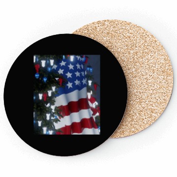 Discover Patriotic Christmas Decorated Christmas Tree Coasters