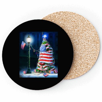 Discover Patriotic Christmas US Flag With Christmas Coasters