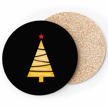 Discover Minimalist Merigold Orange Christmas Pine Coasters