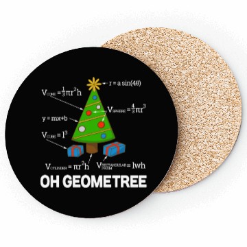 Discover Funny Math Geometry Christmas Tree Teacher Coasters