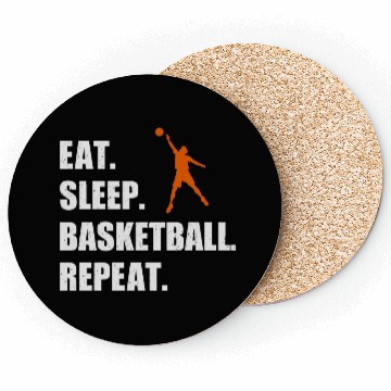 Discover Eat Sleep Basketball Repeat Funny Basketball Coasters