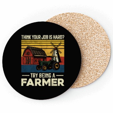 Discover Farming Farmer Vintage Tractor Coasters
