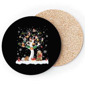 Discover Guinea Pig Christmas On Winter Tree Goat Lover Coasters