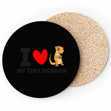 Discover I Love My Tiny Dragon Reptile Pet Crested Gecko Coasters