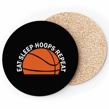 Discover Eat Sleep Hoops Repeat Basketball Coasters