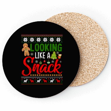 Discover Looking Like A Snack Funny Christmas Cookie Ugly Coasters
