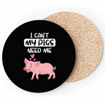 Discover Farm Animal Piglet Farmer Funny Gift Pig Coasters