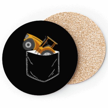 Discover Farming Farmer Pocket Tractor Coasters