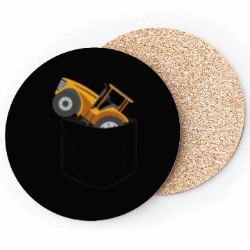 Discover Farming Farmer Pocket Tractor Coasters