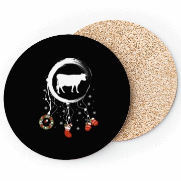 Discover Winter dreamcatcher Christmas Cow Coasters