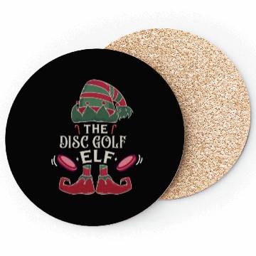 Discover Chistmas Season The Disc Golf Elf Coasters