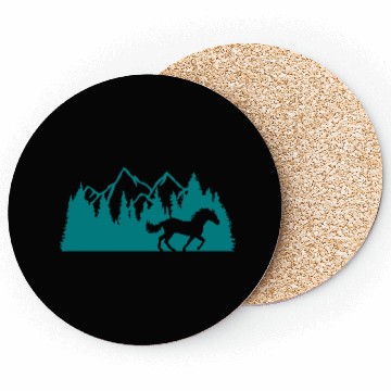 Discover forest mountains nature horse Coasters