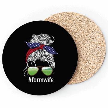 Discover Farming Farmer Girl Wife Sun Coasters