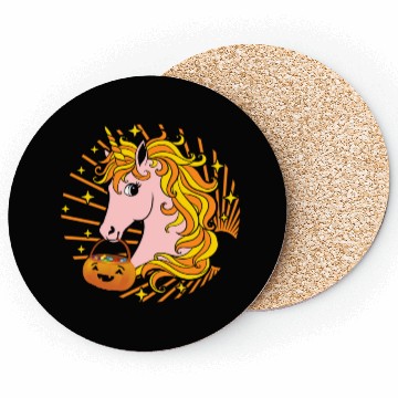 Discover Halloween Coasters, Cute Candy Corn Unicorn Candy
