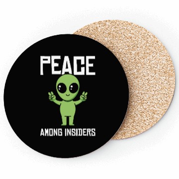 Discover Alien Peace Alien Head Martian Space Outsider Coasters