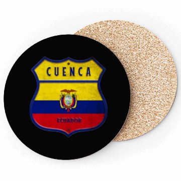 Discover Cuenca Ecuador coat of arms flag design Coasters