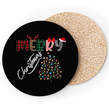 Discover MERRY CHRISTMAS ,Christmas light Coasters